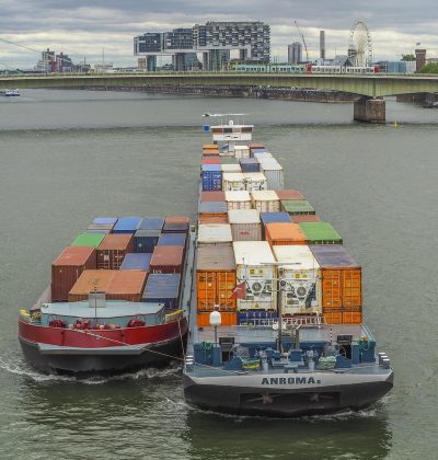 CMR/Transport Marfă ship, flow, water, logistics, container ship, rhine, cargo ship, container, freighter, transport, shipping, freight, water transport, trade, bridge, cologne, crane houses, nature, architecture